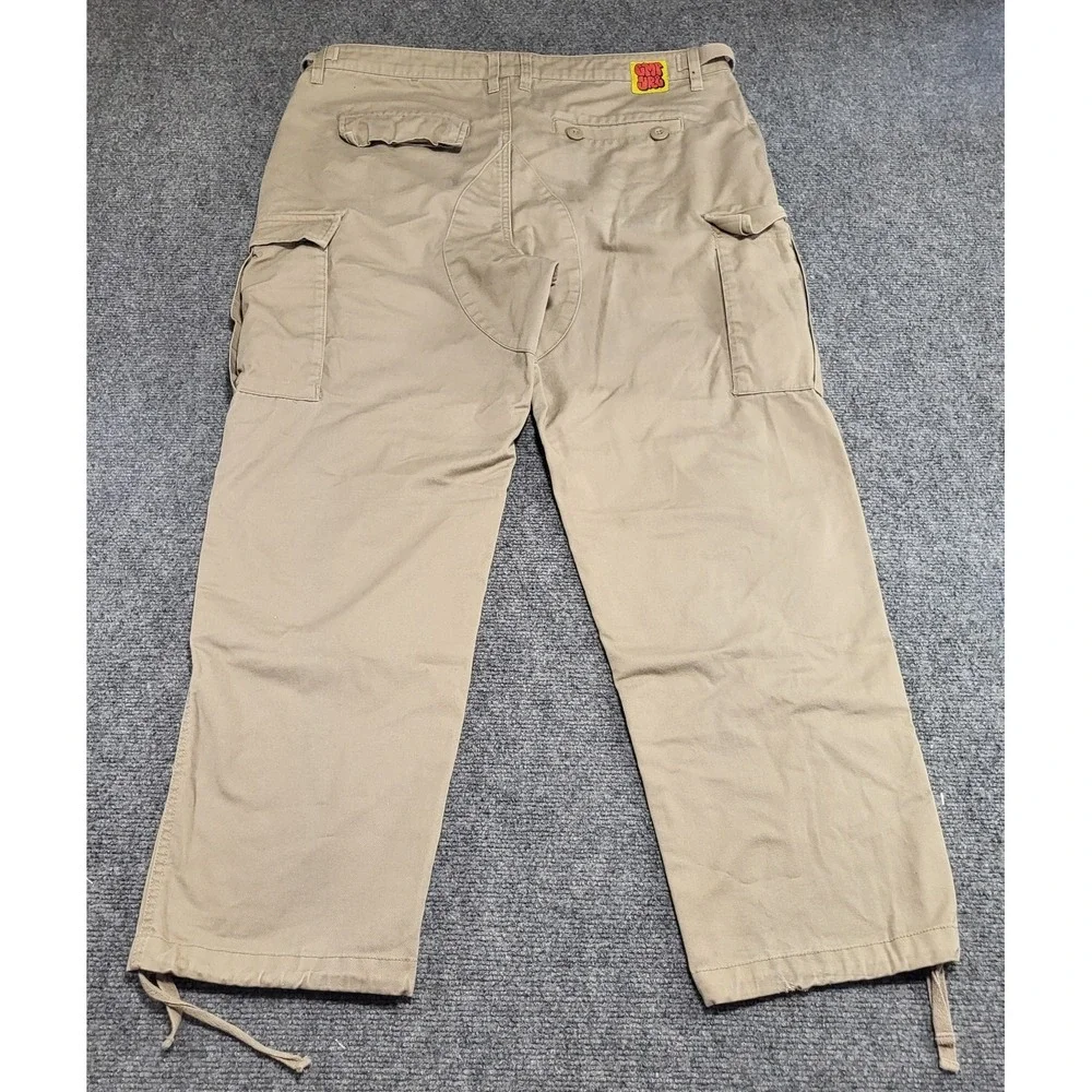 Empyre Relax Adjustable Waist Button Fly Skater Tan Cargo Pants Men's Size 34